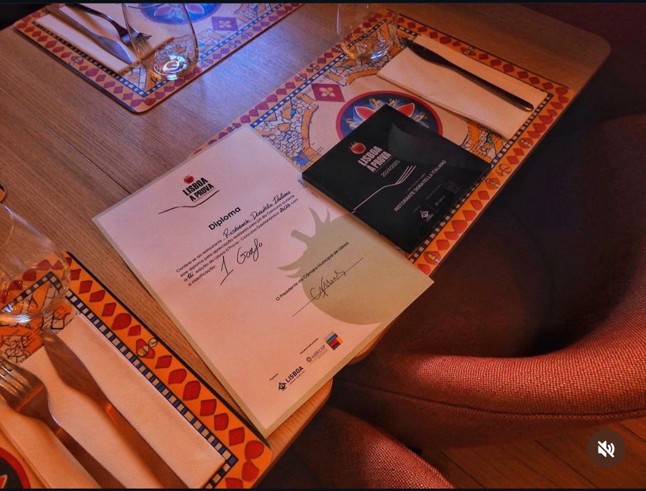 Diploma Lisboa à Prova — Restaurante Donatella